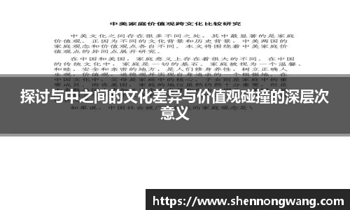 探讨与中之间的文化差异与价值观碰撞的深层次意义